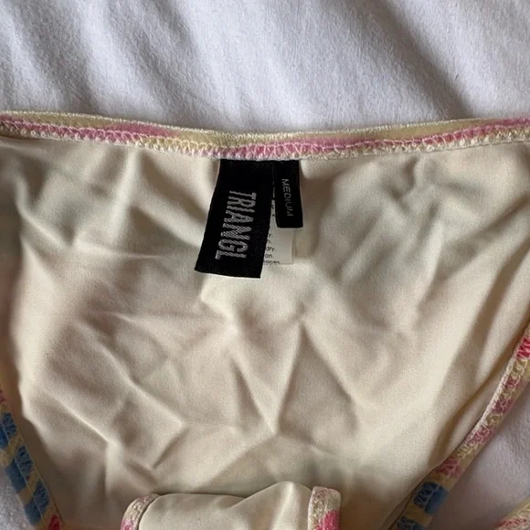 Triangle Striped/Zebra print Tie-Side Bikini Set in Pastel Multicolor Like New - Picture 5 of 13